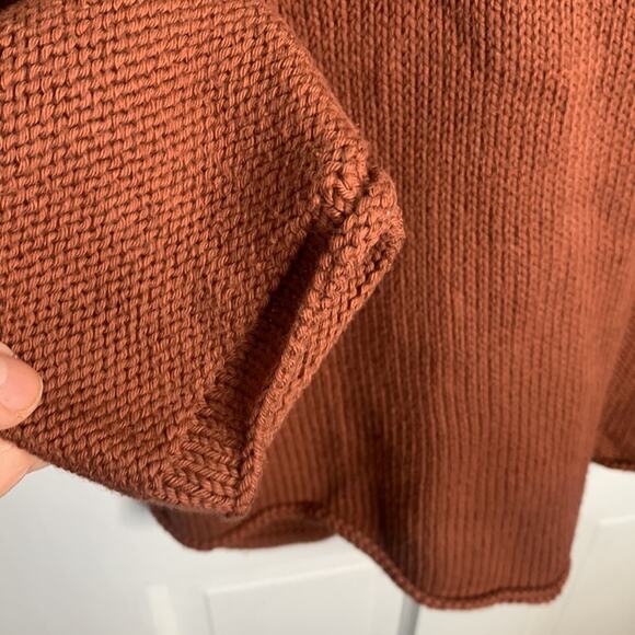 Pure Handknit Rust Cowl Neck Sweater W-250 Size Large/X-Large - Picture 5 of 9
